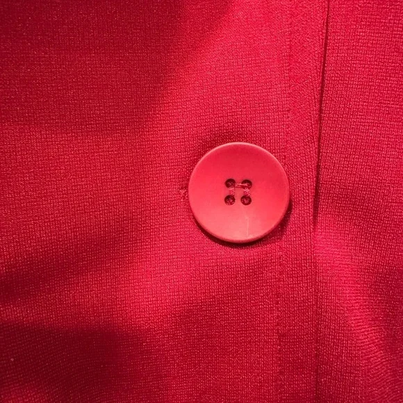 Genhoo Women's Red Long Sleeve Blazer Open Front Cardigan Jacket Work - Picture 4 of 10